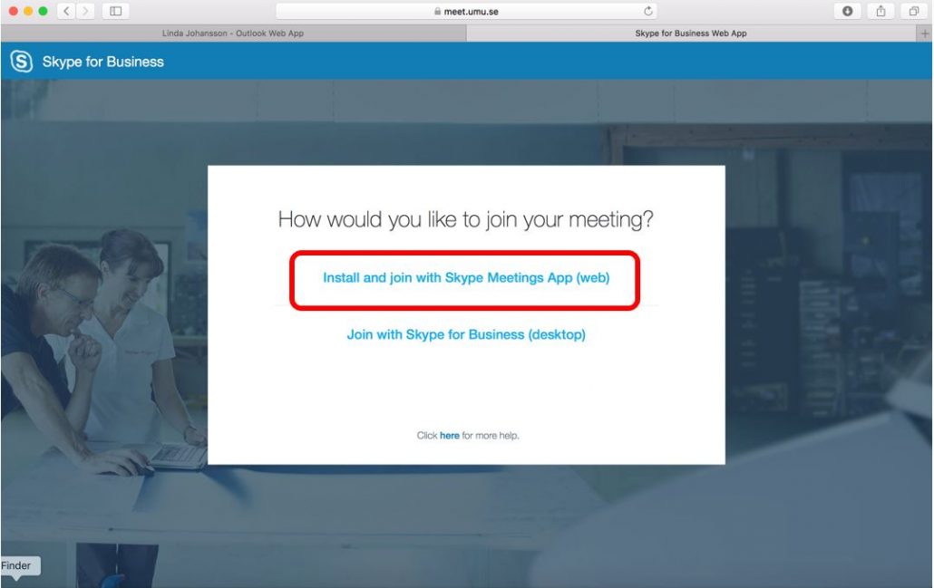 skype for business web app mac download